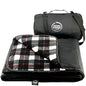 DOWN UNDER OUTDOORS Large Waterproof Windproof Extra Thick 350 GSM Quilted Fleece, or Sherpa Stadium Blanket - color: Black & White Check