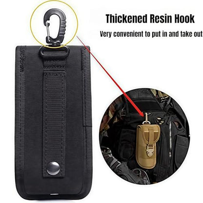 ACEXIER MOLLE Glasses Pouch Outdoor Durable Tactical Pouch Sunglasses Case Army Style Flashlight Pouch with Buckle - color: Black