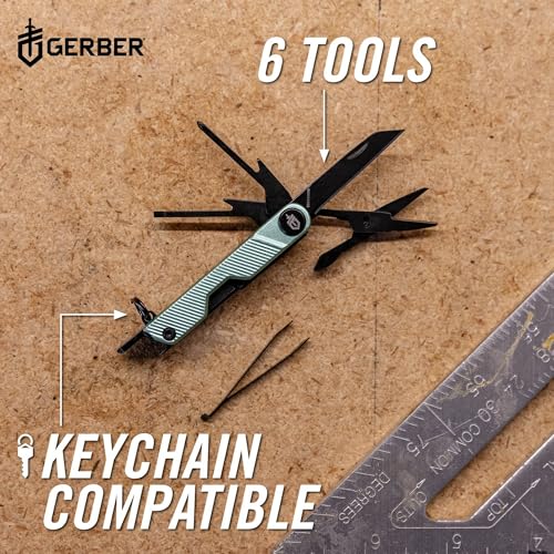 Gerber Gear Armbar Mini - 8-in1 Travel Multitool with Package Opener, Screwdriver & Scissors - EDC Adventure Gear for Camping, Hiking & Outdoor - Compact Utility Tool - Green - color: Green