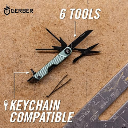 Gerber Gear Armbar Mini - 8-in1 Travel Multitool with Package Opener, Screwdriver & Scissors - EDC Adventure Gear for Camping, Hiking & Outdoor - Compact Utility Tool - Green - color: Green