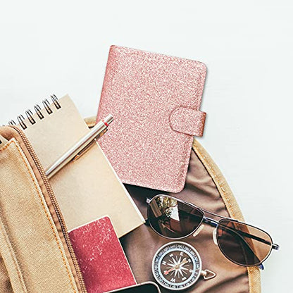 ACdream Unisex Faux Leather Passport and Vaccine Card Holder, Glitter Rose, RFID Blocking, 20 x 3.5 x 2.5 in - color: AB - Glitter Rose