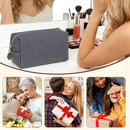 2pcs Makeup Bag Travel Toiletry Bag for Women Lightweight Make Up Bag Purse Organizer Pouches Large Cosmetic Bag Small Makeup Pouch Medicine Bag Travel Essentials for Women Black - color: black