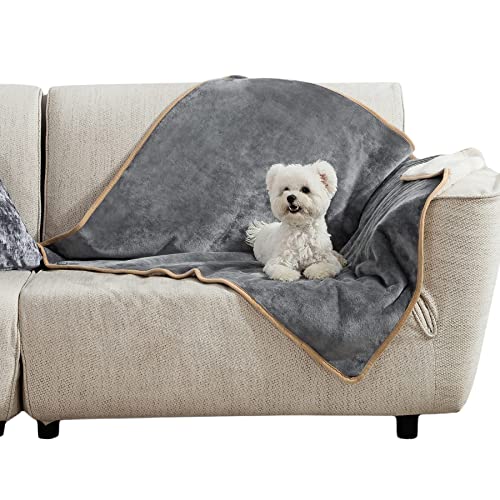 Bedsure Waterproof Dog Blankets for Medium Dogs Washable - Medium Cat Blanket for Couch Protection, Sherpa Fleece Puppy Blanket, Soft Plush Reversible Throw Furniture Protector, 30"X40", Grey - color: Grey, size: M(30x40")