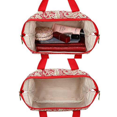Makeup Bag Cosmetic Bag For Women Girl Travel Makeup Bag Toilet Bag Zipper Organizer Bag Waterproof - color: Cotton blue sunflower