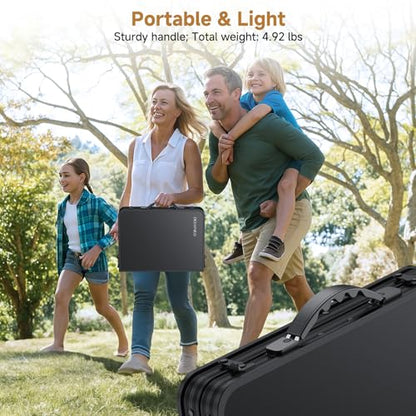 Folding Camping Table, 22" x 15" Picnic Table with 3 Adjustable Height Max 27.5", Matte Black Aluminum Folding Table with Handle for Party, Dining, Garden, Patio, Market - style: 2-Fold MDF Tabletop
