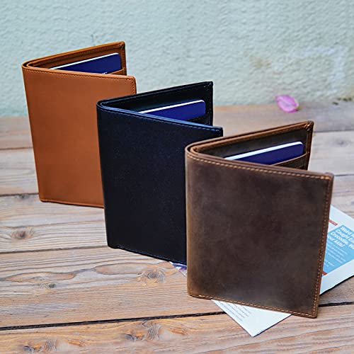 Polare Luxury RFID Blocking Leather Passport Holder Travel Wallet For Men and Women (Dark Brown) - color: Dark Brown