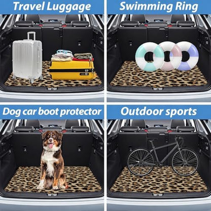 Automotive Floor Mats 5 Pcs, Universal Car Floor Mats, Leopard Print Cargo Liner, Car Accessory for SUVs/Sedan/Wagons, Durable Protective Mat, Trunk Liner for Families/Travel Enthusiasts - style: Bundle 5