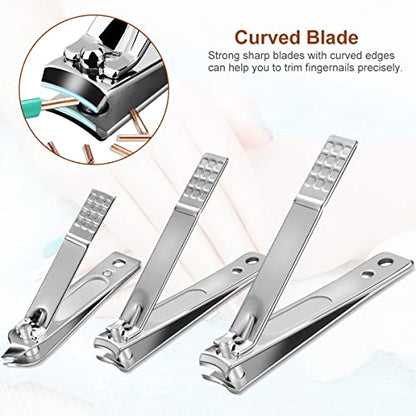 Nail Clippers Set 18 Pieces Stainless Steel Manicure Kit, Professional Grooming Kits, Nail Care Tools with Luxurious Travel Case - color: Brown