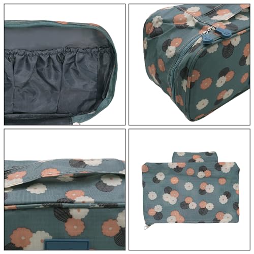 Bra Underwear Storage Bag Portable Multi-Functional Travel Organizers Pouch Case Packing Cube Cosmetic Bag,Blue Flowers - color: Blue Flowers
