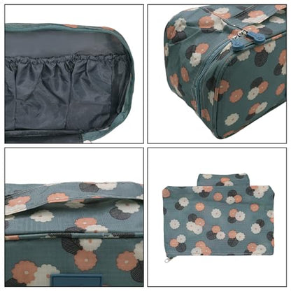 Bra Underwear Storage Bag Portable Multi-Functional Travel Organizers Pouch Case Packing Cube Cosmetic Bag,Blue Flowers - color: Blue Flowers