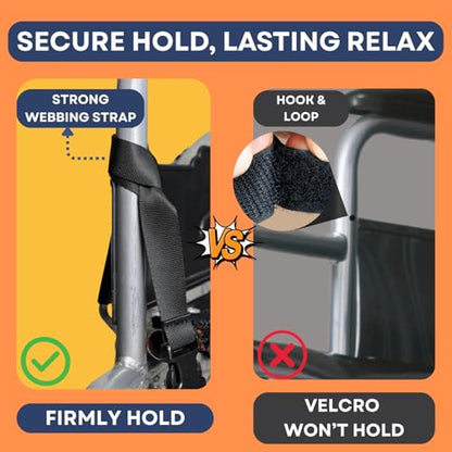 Wheelchair Footrest Hammock, Anti Squeeze Leg Rest for Wheelchair, Foot Sling for Foot Rest Replacement Adjustable Height, Leg Support Hammock w/Soft Base, Wheel Chair Essential Accessories