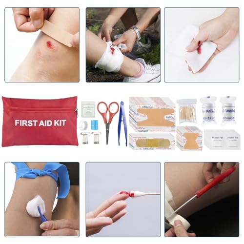 254 in 1 Survival Kit, First Aid Kit Survival for Outdoor Emergencies Includes Hatchet, Shovel, Flashlight, Tools Ideal for Camping, Hiking, Travel Gift for Men