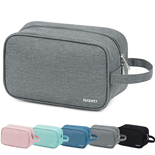 Narwey Travel Toiletry Bag for Women Traveling Dopp Kit Men Toiletries Bag Cosmetic Bag Makeup Bag Medicine Bag for Traveling (Grey) - color: A-Grey