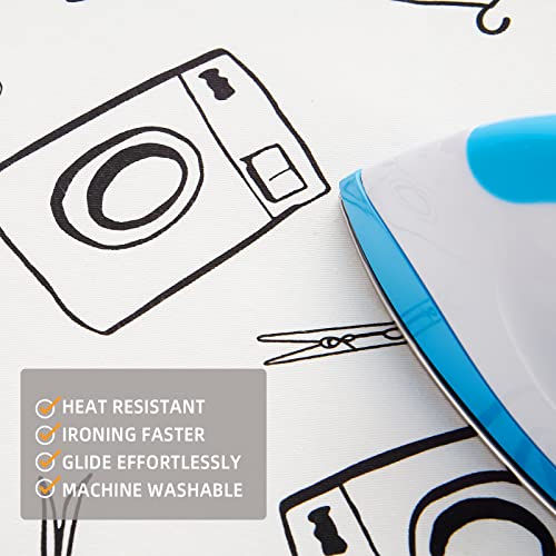 Seiritex Table Top Ironing Board Cover 12 x 32 inch, 3 Layers Small Iron Board Cover, Heat Reflective Thick Padding with Elasticized Edges (White) - color: White, size: 12x32