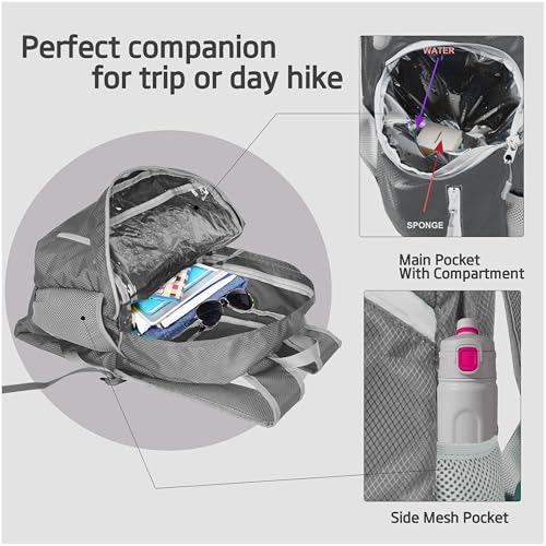 35L Foldable Waterproof Backpack For Outdoor Sports Travel Inside Wet Clothes Compartment Packable For Multiple - color: 1grey