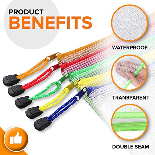 22 Pack Mesh Zipper Pouch Bags 9x13 inch - Clear Mesh Bags Letter Size - Plastic Zipper Pouches - Game Bags - Zip Bags - Board Game Storage - Puzzle Storage - Pouch for Organizing - size: 22 Pack A4