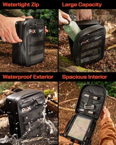 Waterproof Molle Pouch - Attach to Backpacks & Belts - Ideal EDC Pouch Organizer for Medical Gear, Flashlight, Firestarter, Phones and More - Rugged Carrier for Outdoor Travel & Adventure