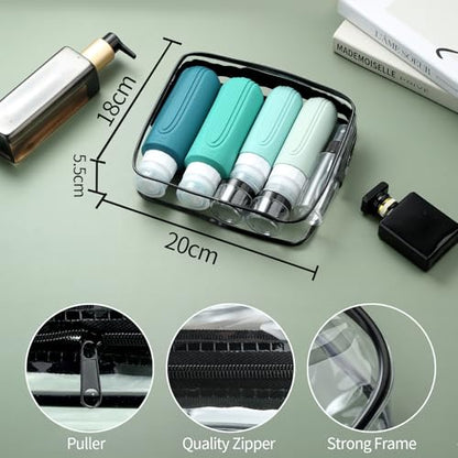 Mrsdry 16 Pack Travel Bottles for Toiletries, Oversize 6oz Silicone Travel Containers, Leak Proof Refillable Liquid Shampoo And Conditioner Travel Essentials - color: Mint