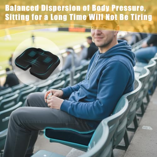Stadium Seat Cushion, Extra Thick 50D High-Density Bleacher Cushion with Carry Handle, Non-Slip Water-Resistant Stadium Cushions for Bleachers & Outdoor Events(2-Pack)