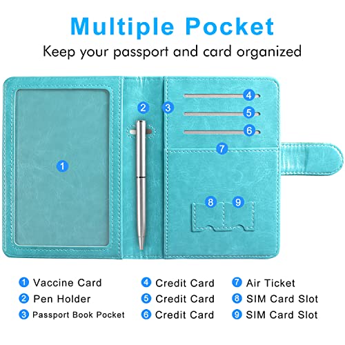 ACdream Unisex Faux Leather Passport and Vaccine Card Holder, RFID Blocking, Z-Flower, 20 x 3.5 x 2.5 in - color: Z - Flower