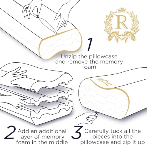 4-Layer King, Contour Pillow, Side Sleeper Pillow, Orthopedic Pillow, Neck Support Pillow, Pillow for Neck Pain, Pillow for Side Sleepers, CertiPUR-US - size: Extra King - 31 x 14 x 6.5"