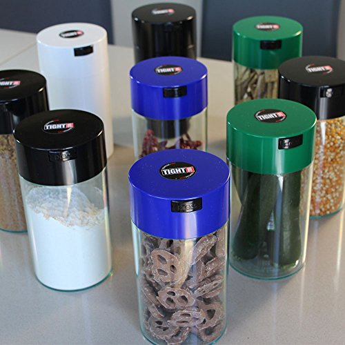 Tightvac 3 to 12 Oz - Patented Airtight Container | Multi-use Vacuum Container Works as Smell Proof Containers for Herbs and Dry Goods. Green Clear - color: Green Cap & Clear Body