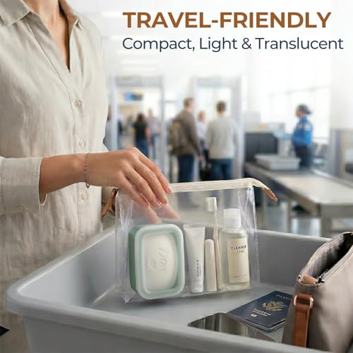 AIMAIMAIMAI Compact Leakproof Travel Soap Case, Silicone Travel Soap Bar Container, Portable Soap Box with Drainage Layer for Camping, Gym (Light Green) - color: Light Green