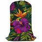 Swono Tropical Flowers Drawstring Closure Dirty Clothes Bag Organizer, Heavy Duty Large Laundry Bag, Floral Pattern Botanical Hibiscus Palm Leaf Bird Summer Rip-Stop Bags for Camp Travel - color: Tropical Flowers