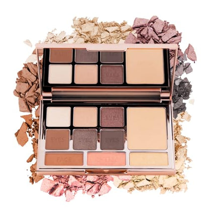 LUMINESS Face Time Essentials Face Palette - Includes Bronzer, Blush, Highlighter, Face Powder and 6 Eyeshadows - Highly Pigmented, Long-Wearing Makeup Palette - Silky Smooth, Easy to Blend