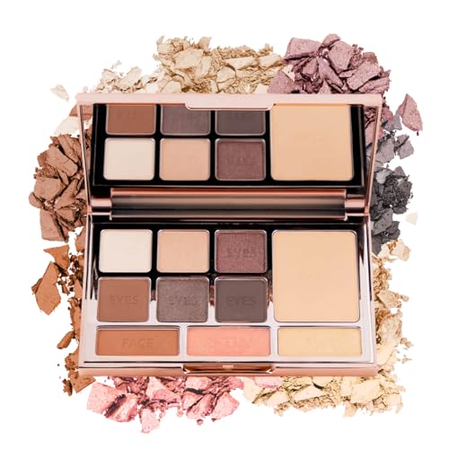 LUMINESS Face Time Essentials Face Palette - Includes Bronzer, Blush, Highlighter, Face Powder and 6 Eyeshadows - Highly Pigmented, Long-Wearing Makeup Palette - Silky Smooth, Easy to Blend