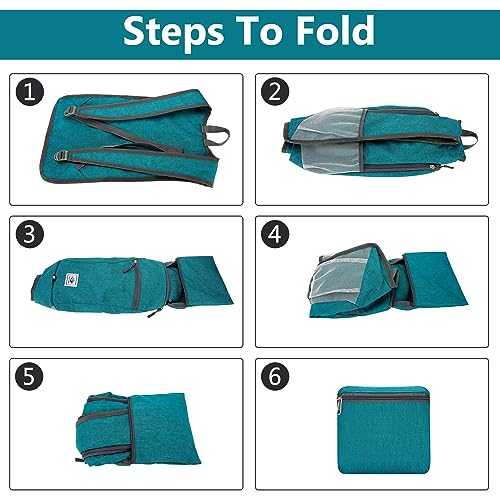 Esup 15L Lightweight Foldable Hiking Backpack for Women Men (Green) - color: Green