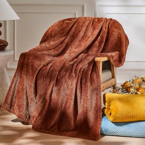 NEWCOSPLAY Super Soft Twin Blanket Coffee Premium Silky Flannel Fleece Leaves Pattern Lightweight Bed Blanket All Season Use (Coffee, Twin(60"x80")) - color: Coffee, size: Twin(60"x80")
