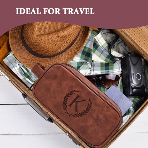 Janhavi Groomsmen Gifts, Men's Accessories Case, Waterproof Makeup Bag Traveling, Cruise Essentials Travel Bag, Men's Accessories Storage,Men Gifts, Mens Travel Bag Toiletry(Medium, Red Brown, Y) - color: Red Brown, style: Y