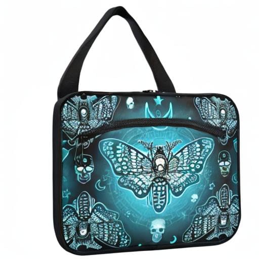 MNSRUU Hanging Toiletry Bags for Women Travel, Gothic Butterfly Skull Blue Toiletry Organizer Portable Travel Toiletry Bags Clear Wash Bags Makeup Bag Cosmetic Bag - color: Skulls 088