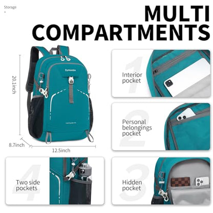 35L Lightweight Packable Backpack – Durable Foldable Daypack for Travel, Hiking, and Gym (Green) - color: 35l-green