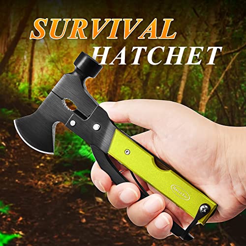 Christmas Gifts for Men Dad, RoverTac Multitool Axe for Mens Gifts, Gifts for Dad Husband Dad Boyfriend, Christmas Gifts Mens Stocking Stuffers-14 in 1 Multi Tool Axe Hatchet - color: Green