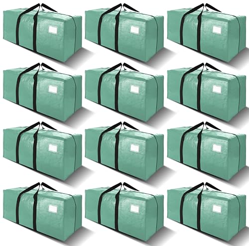 VELVETSURE 12 Pack Heavy Duty Large Moving Bags W/Backpack Straps - Strong Handles & Zippers, Storage Totes For Space Saving, Fold Flat, Alternative to Moving Box and Storage Bin, Teal - color: Teal, size: 24 Gal - 12 Pack