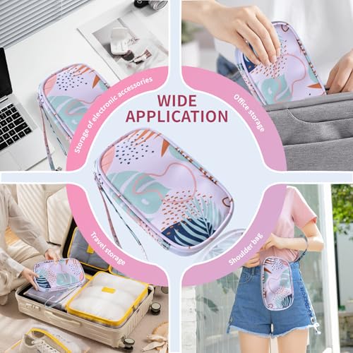 Electronics Organizer Travel Case, Cable Organizer Travel Essentials Tech Pouch,Suitable for Charger, Cable, Phone，Flash Drive,Maple leaf - color: Maple leaf