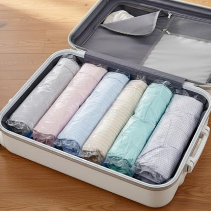 3PCS Compression Bags for Travel Essential, 50x35cm Space Saver Bags, Vacuum Storage Bag No Vacuum and Pump Needed for Clothing Storage, Cruise Accessories, Camping Luggage & Home Organizers