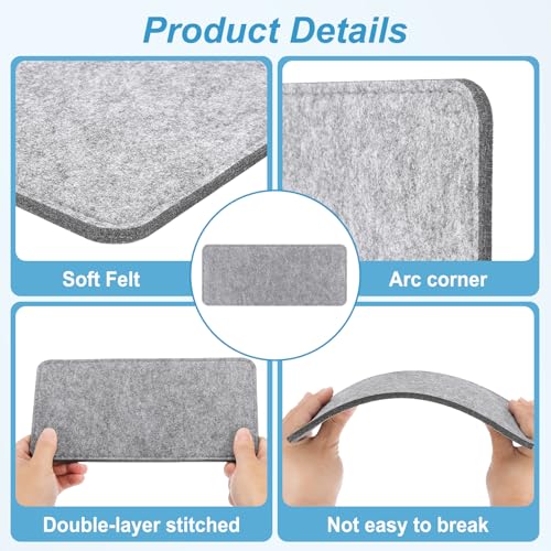 PATIKIL 12 x 5 Inch Felt Bag Base Shaper, 2pcs Bag Bottom Pad Organizer Insert Rectangle Liner Board for Purse Handbag Tote Travel Bag Canvas Cosmetic, Gray - color: Gray