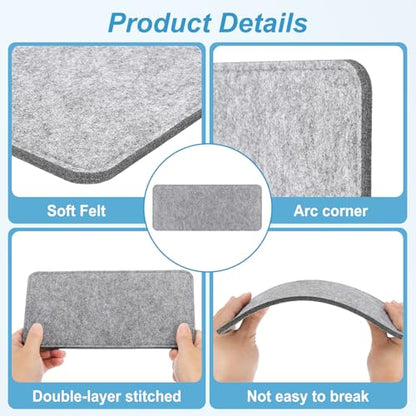 PATIKIL 12 x 5 Inch Felt Bag Base Shaper, 2pcs Bag Bottom Pad Organizer Insert Rectangle Liner Board for Purse Handbag Tote Travel Bag Canvas Cosmetic, Gray - color: Gray