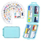 Blue 189-Label Pill Organizer - Travel Medicine Case with Compact Pill Box & Labels (1 Pack) - color: Straw Blue, size: Standard