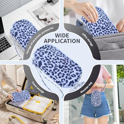 Electronics Organizer Travel Case, Cable Organizer Travel Essentials Tech Pouch,Suitable for Charger, Cable, Phone，Flash Drive,Leopard print - color: Leopard print