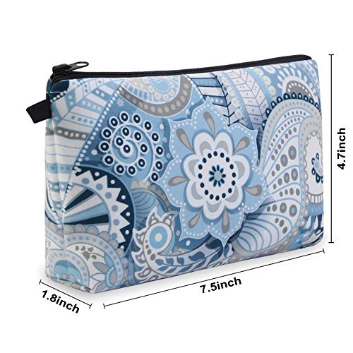 MAGEFY Makeup Bag 6 Styles Portable Travel Cosmetic Bag for Women Flower Patterns Zipper Pouch Sloth Gifts Makeup Pouch with Black Zipper (6 packs) - color: 6 packs