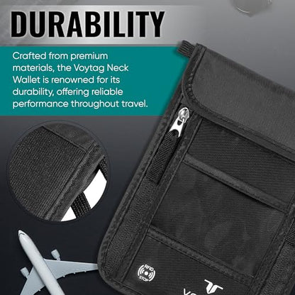 Ultra-Slim Comfort Neck Wallet & Passport Holder - RFID-Protected, Stylish Travel Pouch for Men & Women (Blue) - color: Blue (Neck Wallet)