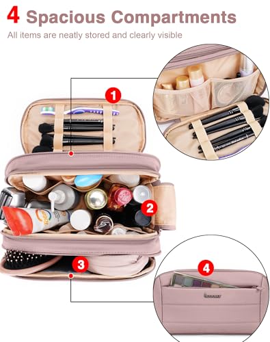 COOSKY Toiletry Bag for Men & Women, Cruise Ship Travel Essentials, Shaving Dopp Kit with Dry and Wet Separation, Water-resistant Bathroom Cosmetic Organizer Bag, Makeup Accessories, Dark Purple - color: Dark Purple