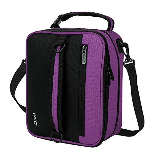 Tirrinia Expandable Insulated Lunch Bag for Men Women – Leakproof Reusable Cooler LunchBox for Kids & Adults with Shoulder Strap, Perfect for Work, School, Office, Travel,Purple - color: Purple