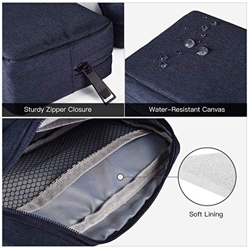2-Pack Portable Storage Pouch Bag, Universal Electronics Accessories Case Cable Organizer Compatible with Hard Drive, Laptop Mouse, Power Bank, Adapter, Cellphone, Cosmetics (Small+Big-Navy Blue) - color: Navy Blue