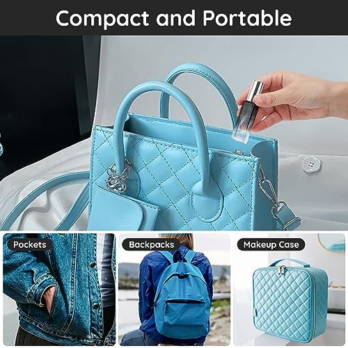 Segbeauty Refillable Perfume Bottle Travel, 5 Set of 10ML Pocket Glass Perfume Atomizer, Empty Fine Mist Mini Travel Bottles Set Cologne Atomizer Dispenser Fragrance Sprayer Cosmetic Container - color: Blue-silver, style: Mini Bottles