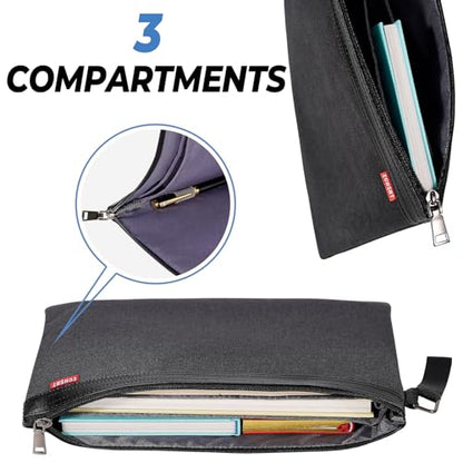 ECHSRT File Folder Document Organizer for Travel, Document Bag Zipper Pouch for Men & Women Black - color: Black